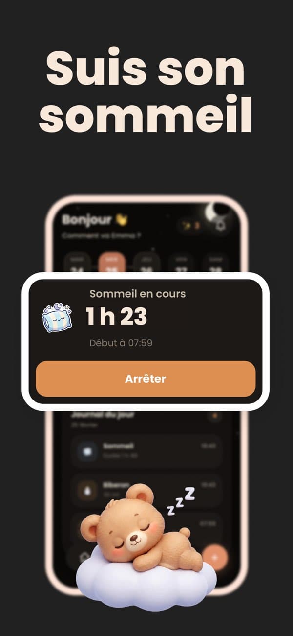 Capture officielle de Bébou : le minuteur de sommeil